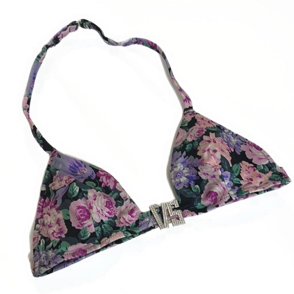 Victoria’s Secret Swim VS Shine Hardware Halter Bikini Top in Mixed Floral - Picture 3 of 5